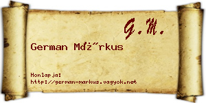 German Márkus névjegykártya